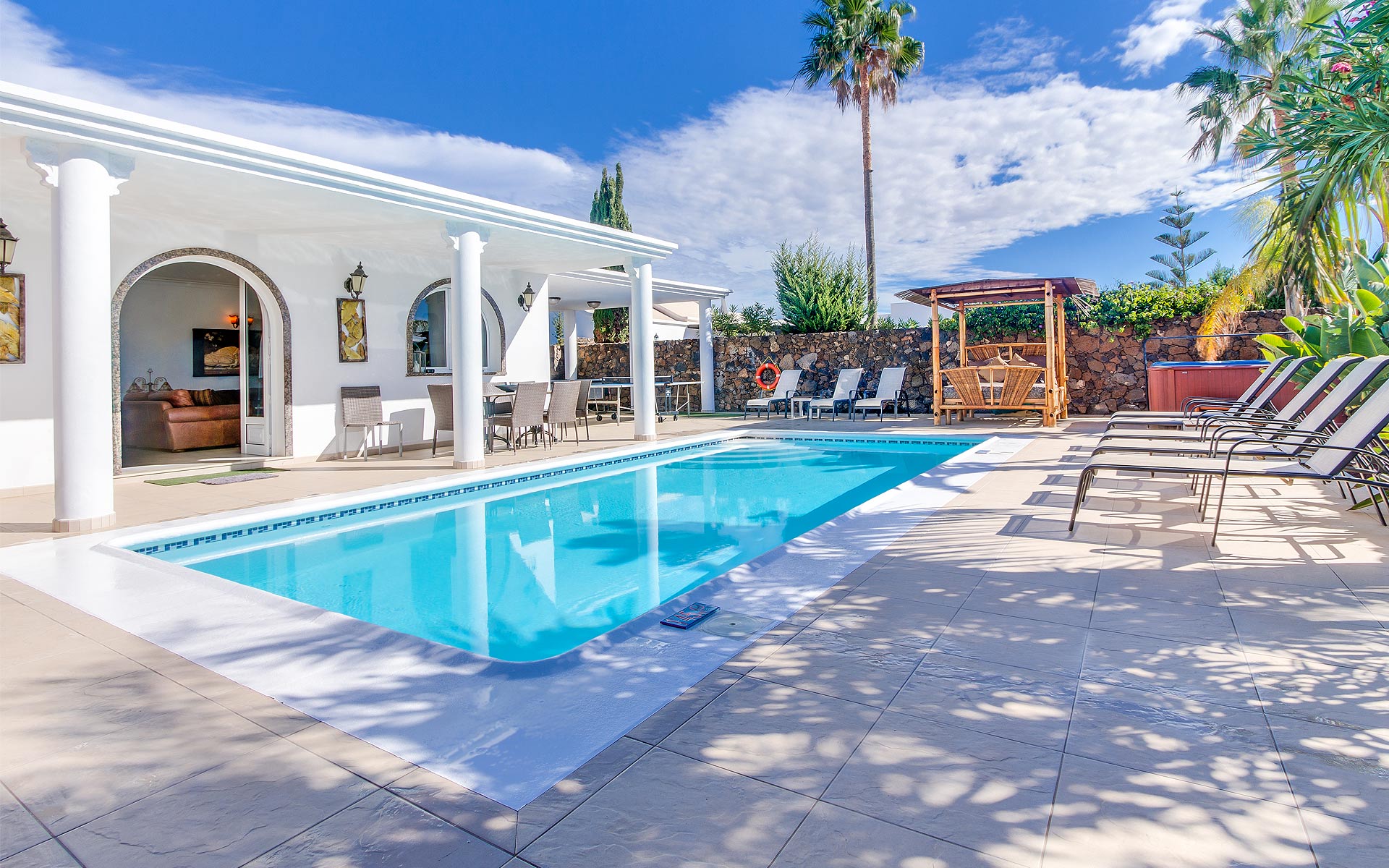 Pool and sun terrace at Villa Ça C’est La Vie